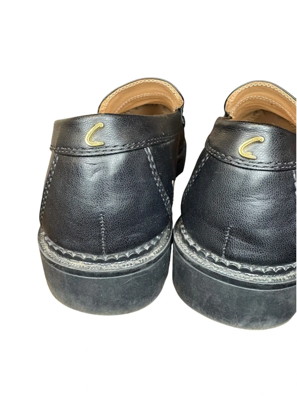 Circus by Sam Edelman Black Leather Women's Chain Loafer